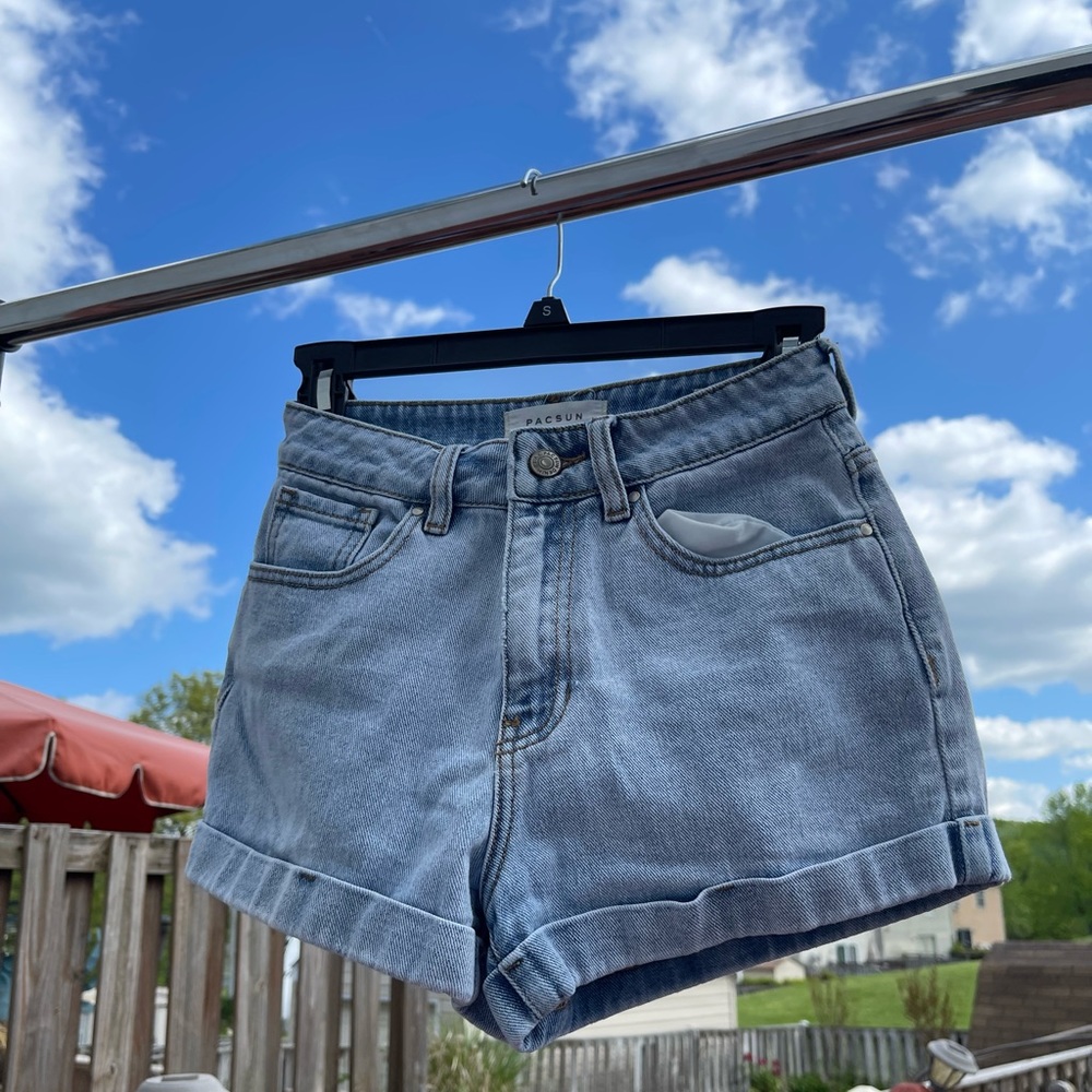 high waisted pacsun mom jean shorts